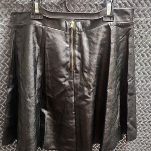 H&M Black Faux Leather Mini Skirt